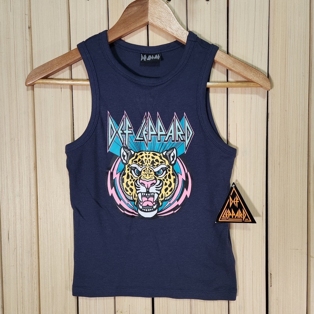Def Leppard Tank Top Navy Size XS